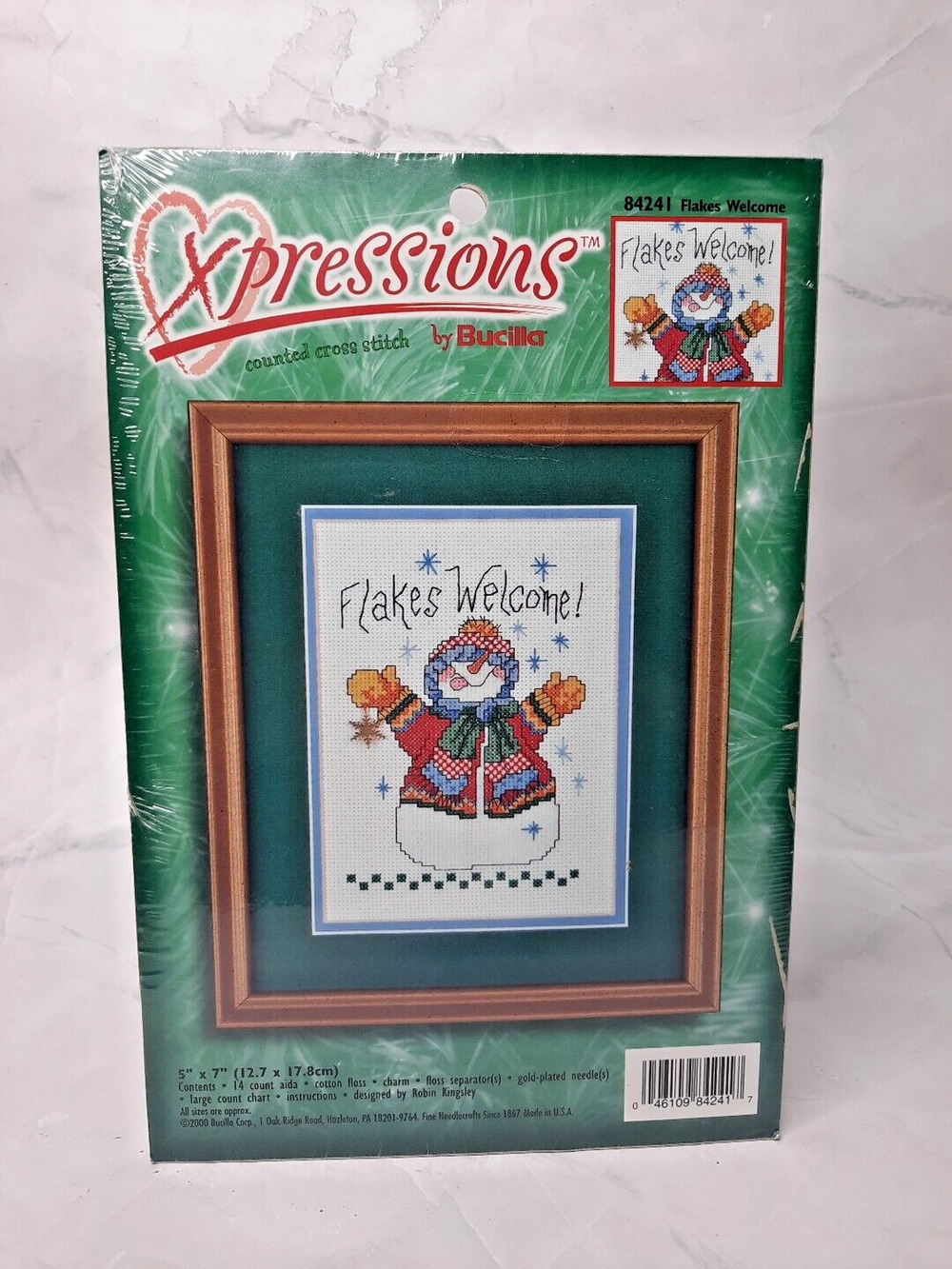 Xpressions by Bucilla Counted Cross Stitch Kit Flakes Welcome 84241 Snowman 5x7